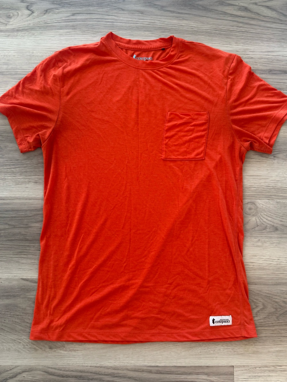 cotopaxi Bright Orange Short Sleeve Pocket Tee